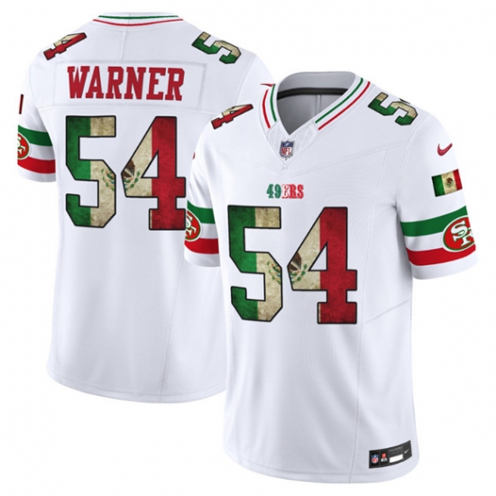 Personalized Men’s San Francisco 49ers #54 Fred Warner White 2025 F.U.S.E. Mexico Limited Football Stitched Jersey