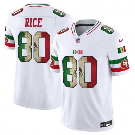 Personalized Men’s San Francisco 49ers #80 Jerry Rice White 2025 F.U.S.E. Mexico Limited Football Stitched Jersey