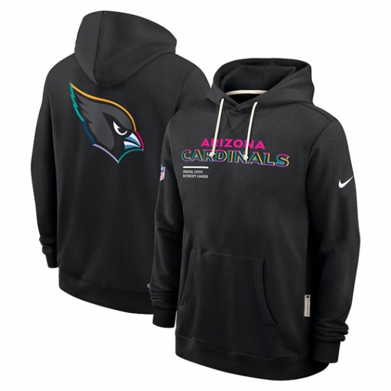 Personalized Men’s Arizona Cardinals Black 2025 Crucial Catch Dri-FIT Hoodie