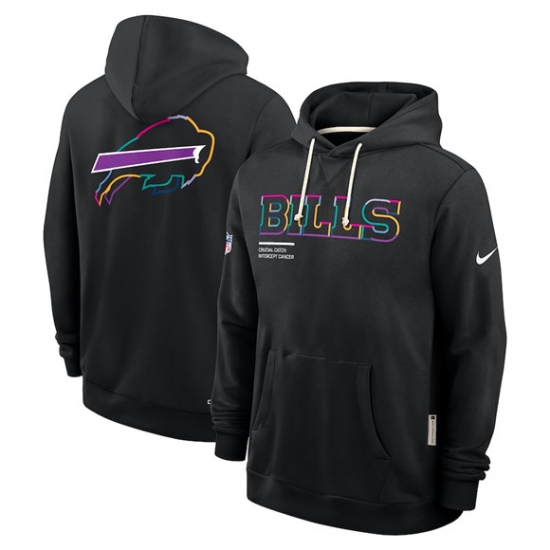 Personalized Men’s Buffalo Bills Black 2025 Crucial Catch Dri-FIT Hoodie