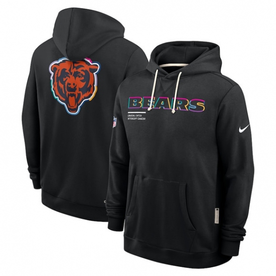 Personalized Men’s Chicago Bears Black 2025 Crucial Catch Dri-FIT Hoodie