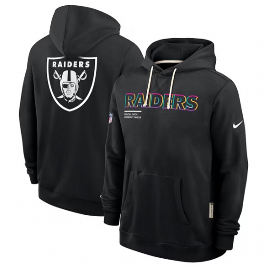 Personalized Men’s Las Vegas Raiders Black 2025 Crucial Catch Dri-FIT Hoodie