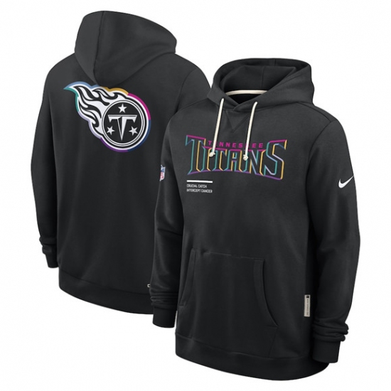 Personalized Men’s Tennessee Titans Black 2025 Crucial Catch Dri-FIT Hoodie