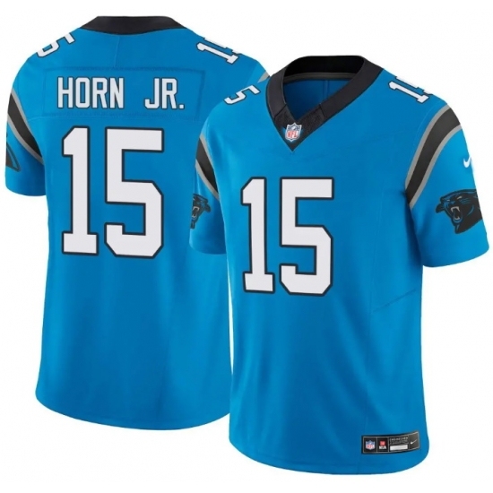 Personalized Men’s Carolina Panthers #15 Jaycee Horn Blue F U S E Stitched NFL Jersey