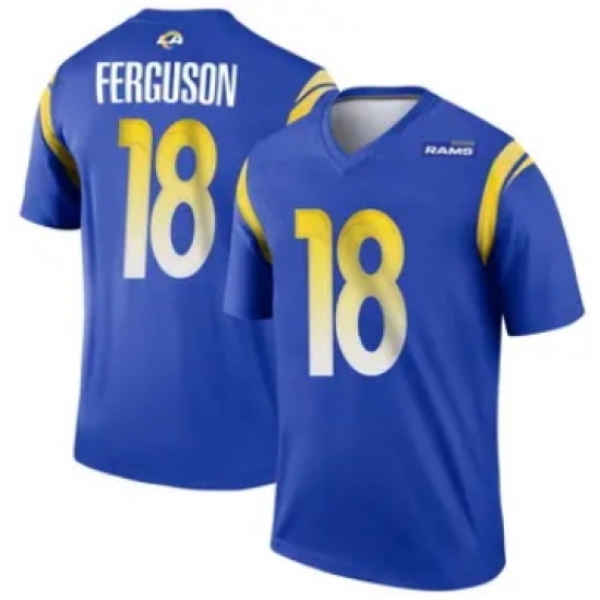 Personalized Men’s Los Angeles Rams #18 Terrance Ferguson Blue 2024 F U S E Untouchable Stitched Football Jersey