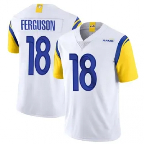 Personalized Men’s Los Angeles Rams #18 Terrance Ferguson White 2024 F U S E Untouchable Stitched Football Jersey