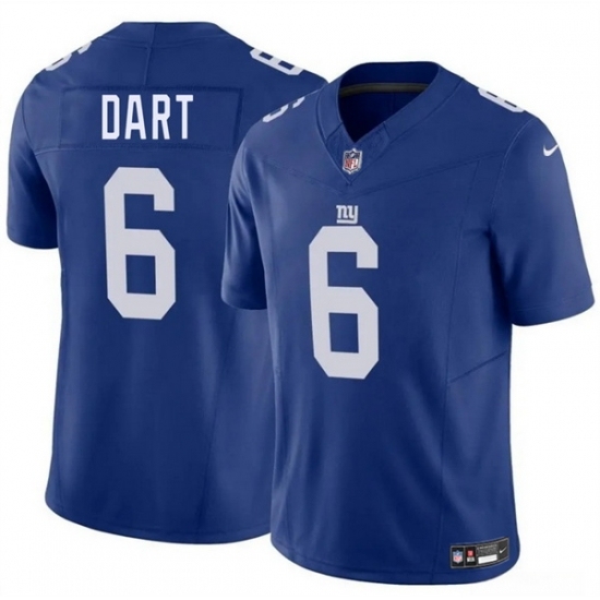 Personalized Youth New York Giants #6 Jaxson Dart Blue 2025 Draft F U S E Untouchable Limited Stitched Jersey