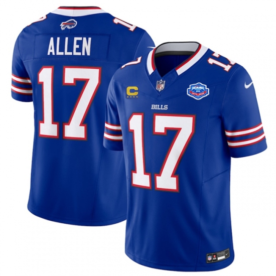 Personalized Men’s Buffalo Bills #17 Josh Allen Blue 2025 F.U.S.E. With Farewell And 4-Star C Untouchable Limited Football Stitched Jersey