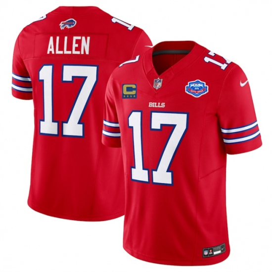 Personalized Men’s Buffalo Bills #17 Josh Allen Red 2025 F.U.S.E. With Farewell And 4-Star C Untouchable Limited Football Stitched Jersey