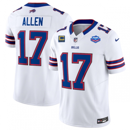 Personalized Men’s Buffalo Bills #17 Josh Allen White 2025 F.U.S.E. With Farewell And 4-Star C Untouchable Limited Football Stitched Jersey