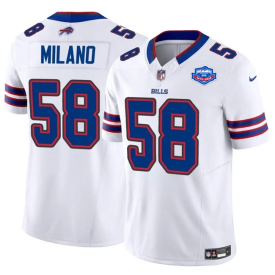 Personalized Men’s Buffalo Bills #58 Matt Milano White 2025 F.U.S.E. With Farewell Untouchable Limited Football Stitched Jersey