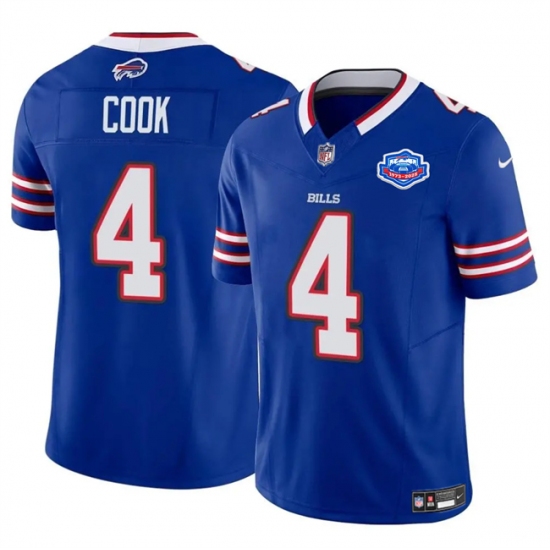 Personalized Men’s Buffalo Bills #4 James Cook Blue 2025 F.U.S.E. With Farewell Untouchable Limited Football Stitched Jersey