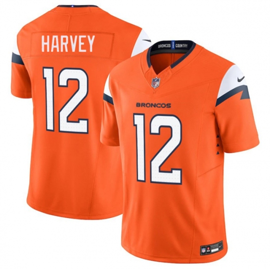 Personalized Men’s Denver Broncos #12 RJ Harvey Orange 2025 F.U.S.E. Limited Football Stitched Jersey