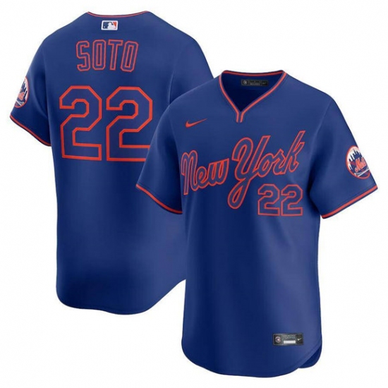 Personalized Men’s New York Mets #22 Juan Soto Royal Alternate Limited Stitched Baseball Jersey