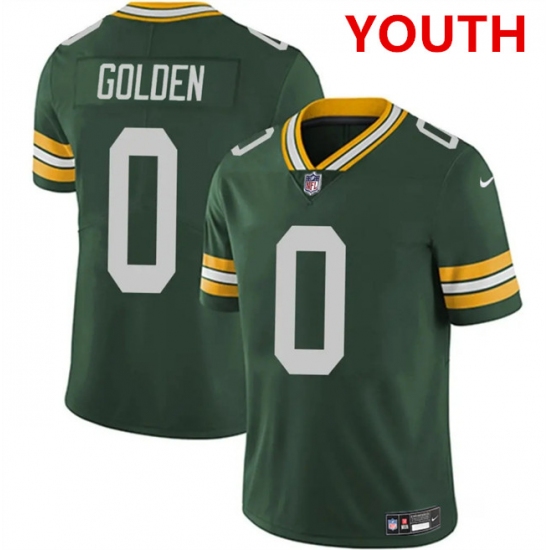 Personalized Youth Green Bay Packers #0 matthew golden green 2025 untouchable limited stitched football jersey