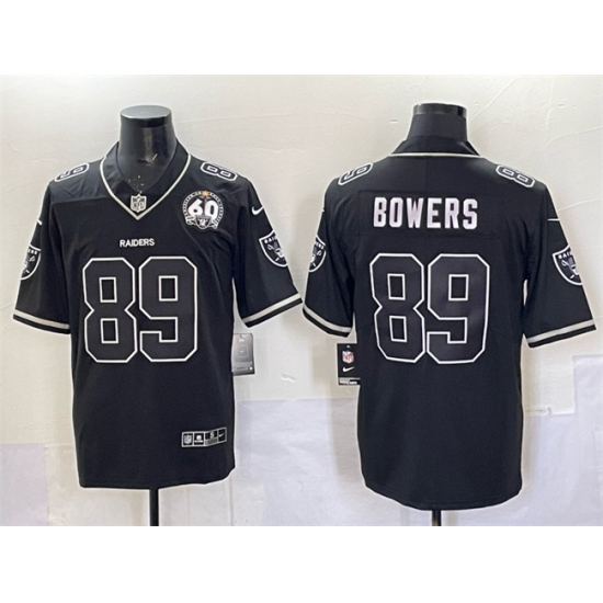 Personalized Men’s Las Vegas Raiders #89 Brock Bowers Black Shadow Limited Stitched Jersey