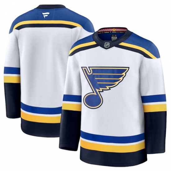 Personalized Men’s St. Louis Blues Blank White 2024-25 Away Stitched Hockey Jersey