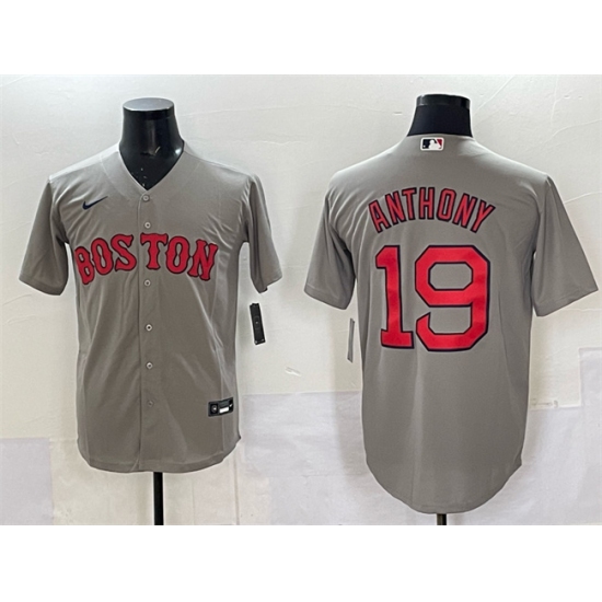 Personalized Men’s Boston Red Sox #19 Roman Anthony Gray Cool Base Stitched Baseball Jersey