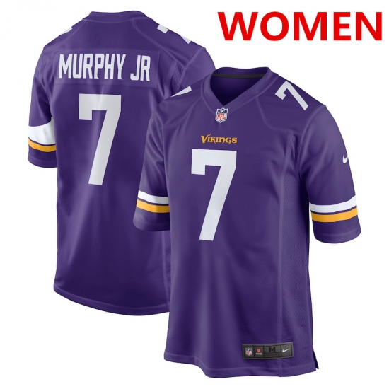 Personalized Women’s Minnesota Vikings #7 byron murphy jr. purple nfl game jersey