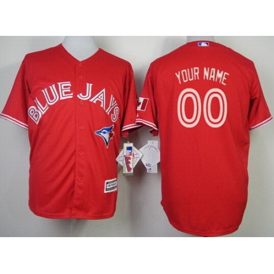 Personalized Men’s Toronto Blue Jays Majestic Scarlet Flex Base Authentic Collection Jersey
