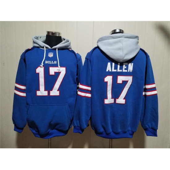 Personalized Men’s Buffalo Bills #17 Josh Allen Red Blue Ageless Must-Have Lace-Up Pullover Hoodie