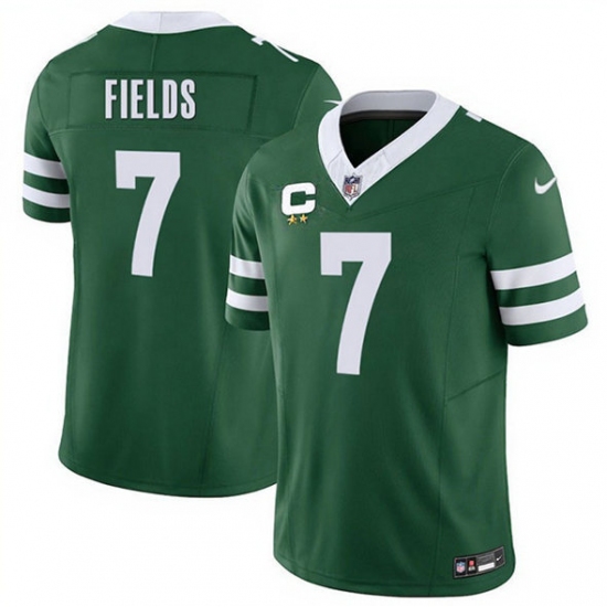 Personalized Men’s New York Jets #7 Justin Fields Green 2025 F.U.S.E. With 2-Star C Untouchable Limited Football Stitched Jersey