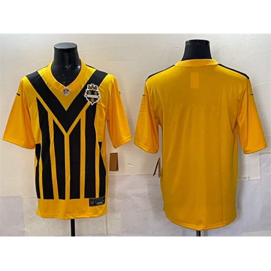 Personalized Men’s Pittsburgh Steelers Blank Gold 1933 Throwback Alternate Football Stitched Jersey