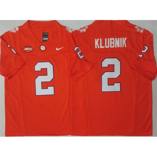 Personalized Men’s Clemson Tigers #2 Cade Klubnik Orange F.U.S.E. Stitched Football Jersey