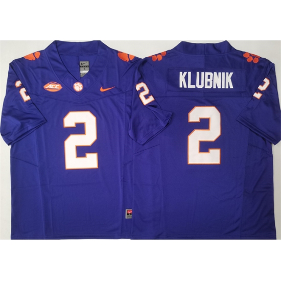 Personalized Men’s Clemson Tigers #2 Cade Klubnik Purple F.U.S.E. Stitched Football Jersey