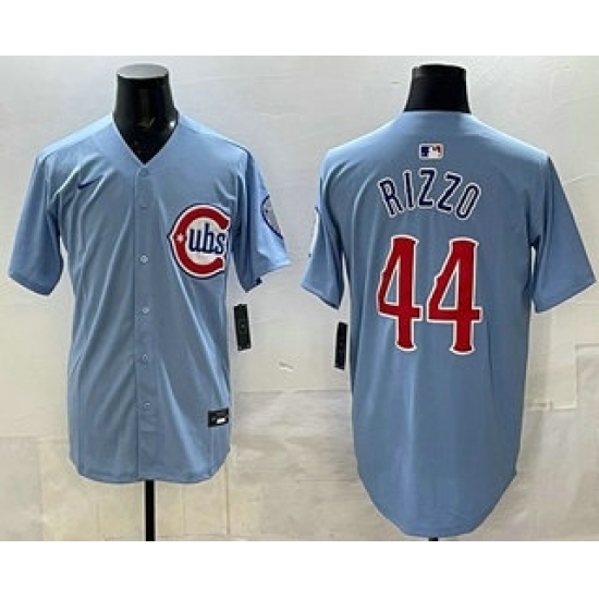 Personalized Men’s Chicago Cubs #44 Anthony Rizzo Baby Blue Limited Jersey