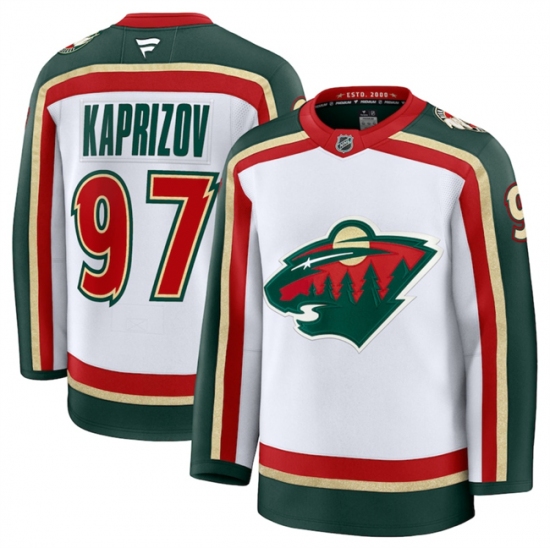 Personalized Men’s Minnesota Wild #97 Kirill Kaprizov White 2025 25th Anniversary Stitched Hockey Jersey