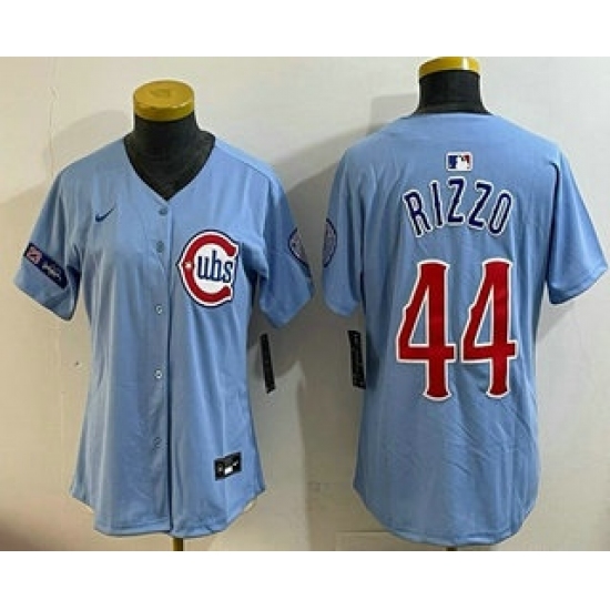 Personalized Youth Chicago Cubs #44 Anthony Rizzo Baby Blue Limited Jersey