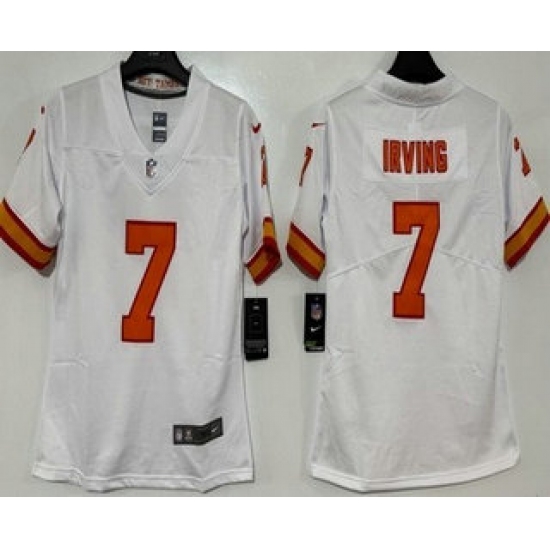 Personalized Women’s Tampa Bay Buccaneers #7 Bucky Irving Limited White Throwback Jersey