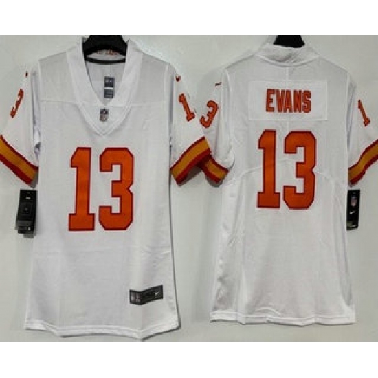 Personalized Women’s Tampa Bay Buccaneers #13 Mike Evans Limited White Throwback Jersey
