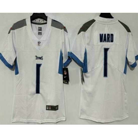 Personalized Women’s Tennessee Titans #1 Cameron Ward Limited White Jersey