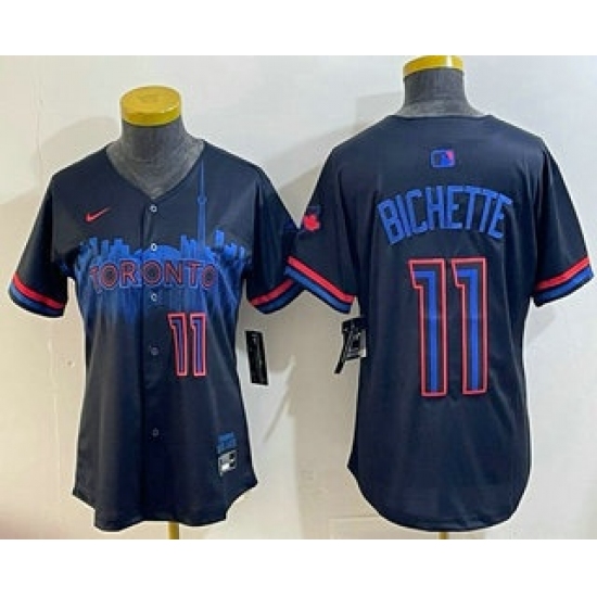 Personalized Women’s Toronto Blue Jays #11 Bo Bichette Black 2024 City Connect Limited Jersey