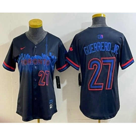 Personalized Women’s Toronto Blue Jays #27 Vladimir Guerrero Jr Black 2024 City Connect Limited Jersey
