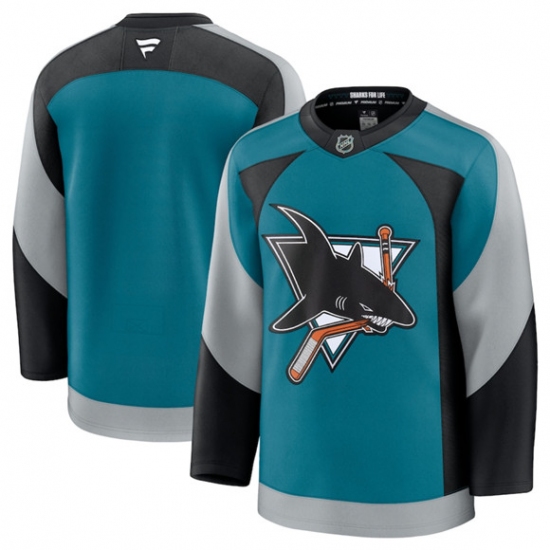 Personalized Men’s San Jose Sharks Blank Teal 2025 Alternate Stitched Hockey Jersey
