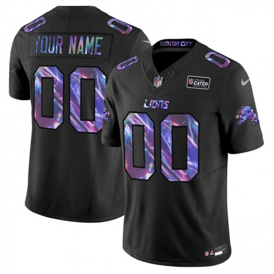 Personalized Men’s Detroit Lions Active Player Black 2025 Crucial Catch F.U.S.E. Limited Football Stitched Jersey