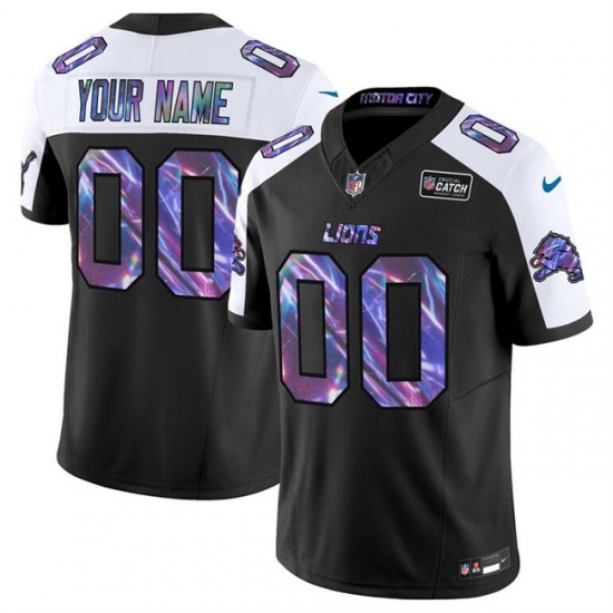 Personalized Men’s Detroit Lions Active Player Black Alternate 2025 Crucial Catch F.U.S.E. Limited Football Stitched Jersey