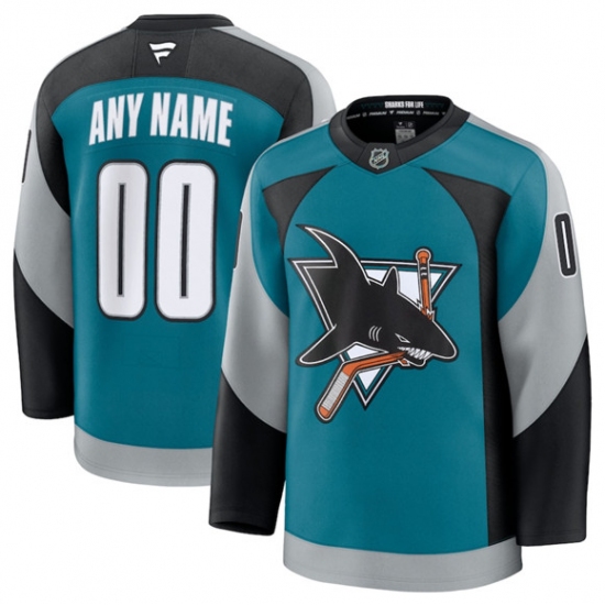 Personalized Men’s San Jose Sharks Active Player Teal 2025 Alternate Stitched Hockey Jersey