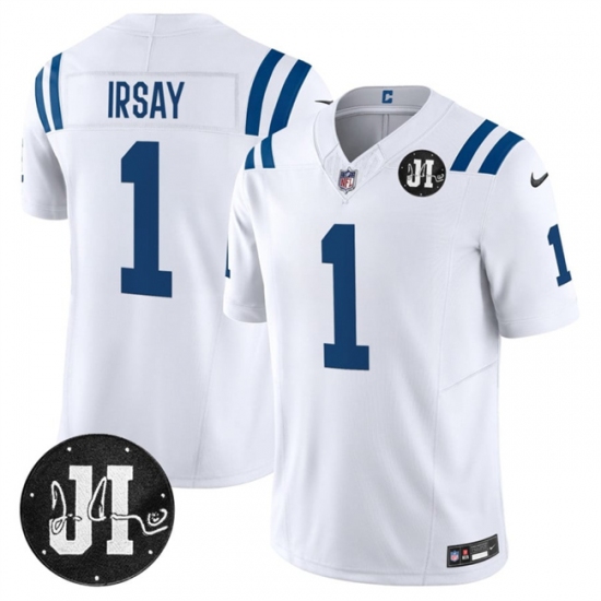 Personalized Men’s Indianapolis Colts #1 Jim Irsay White 2025 F.U.S.E. Jim Irsay Limited Football Stitched Jersey