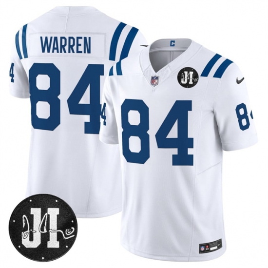 Personalized Men’s Indianapolis Colts #84 Tyler Warren White 2025 F.U.S.E. Jim Irsay Limited Football Stitched Jersey