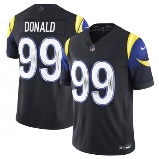 Personalized Men’s Los Angeles Rams #99 Aaron Donald Black 2025 F.U.S.E. Rivalries Limited Football Stitched Jersey