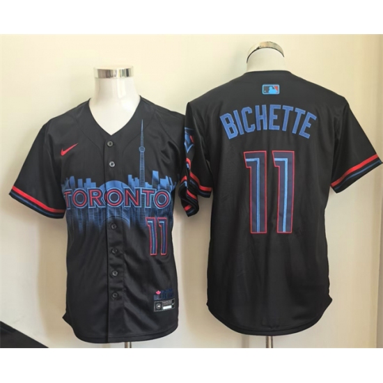 Personalized Men’s Toronto Blue Jays #11 Bo Bichette Navy 2024 City Connect Limited Stitched Baseball Jersey
