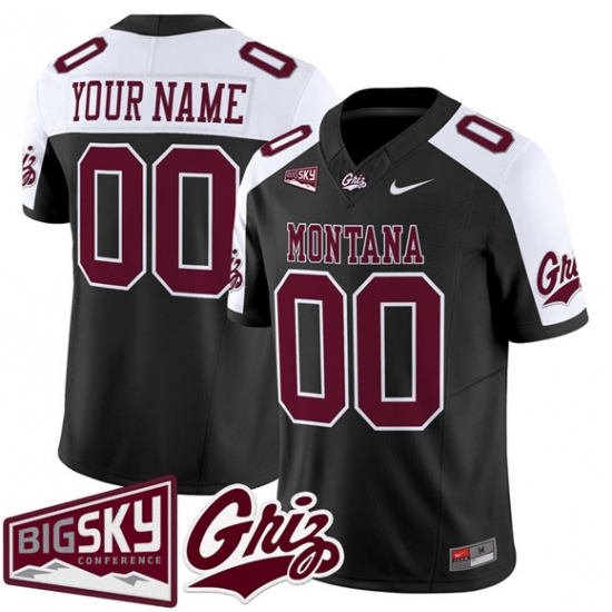 Personalized Men’s Montana Grizzlies Active Player Black Alternate 2025 F.U.S.E. Big Sky Patch Limited V1 Stitched Football Jersey