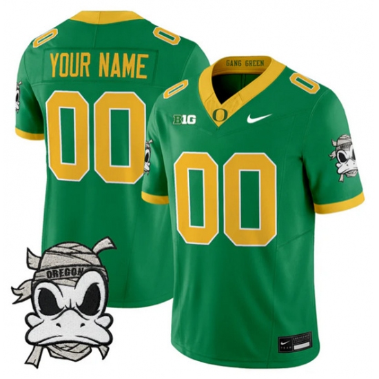 Personalized Men’s Oregon Ducks Active Player Green 2025 F.U.S.E. Mummy Duck Limited V1 Stitched Football Jersey
