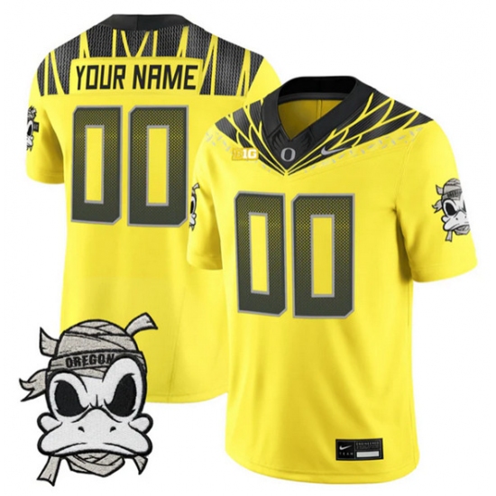 Personalized Men’s Oregon Ducks Active Player Yellow 2025 F.U.S.E. Mummy Duck Limited V1 Stitched Football Jersey