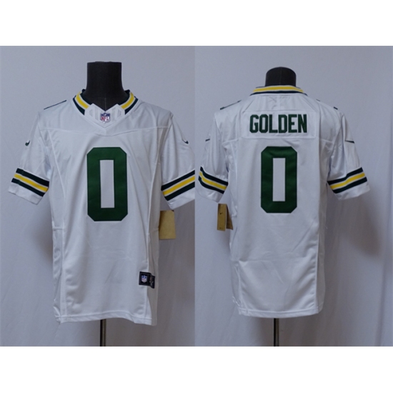 Personalized Men’s Green Bay Packers #0 Matthew Golden White 2025 F.U.S.E. Limited Football Stitched Jersey
