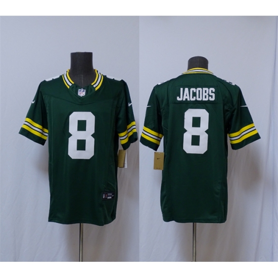 Personalized Men’s Green Bay Packers #8 Josh Jacobs Green 2025 F.U.S.E. Limited Football Stitched Jersey